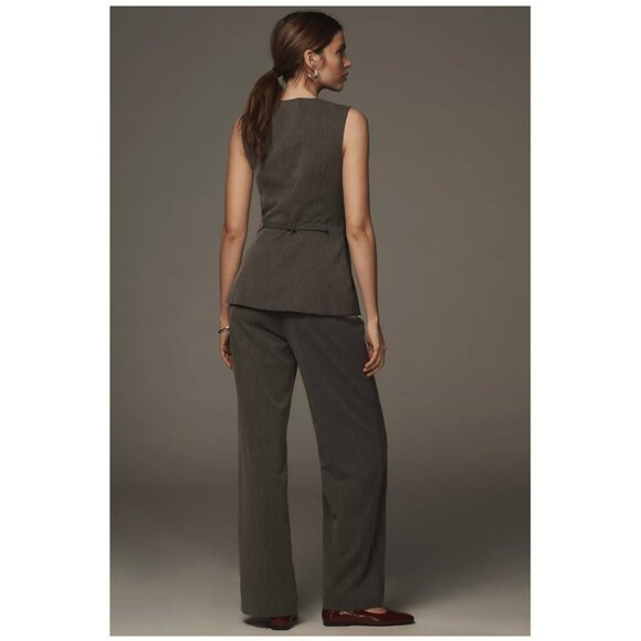 Reformation Saylor Two-Piece Vest + Pant Set Grey SZ 4 - Picture 4 of 4